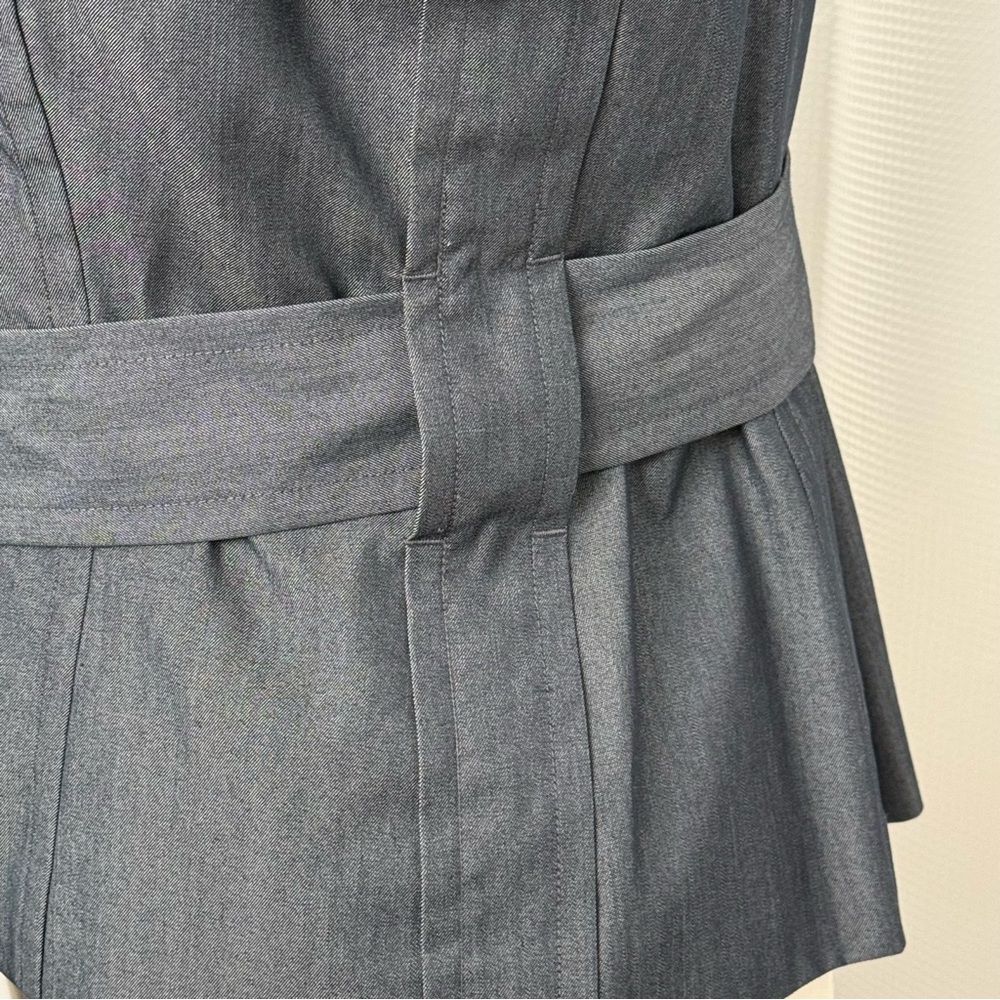 Platinum by Larry Levine Women's Front Snap/Tie Long Sleeve Blazer, Gray, Sz 12 - Picture 5 of 8